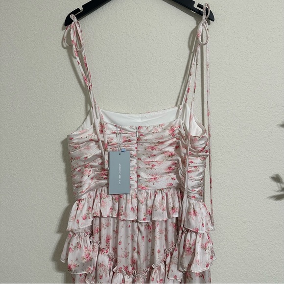 NWT ANTONIO MELANI Catalina Square Neck Crinkled Chiffon Sleeveless Maxi Dress - Picture 11 of 14